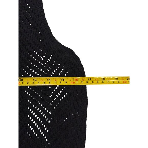 Joie Black Sleeveless Knit Crochet Pattern Midi Dress XS, NWOT. - Picture 6 of 7
